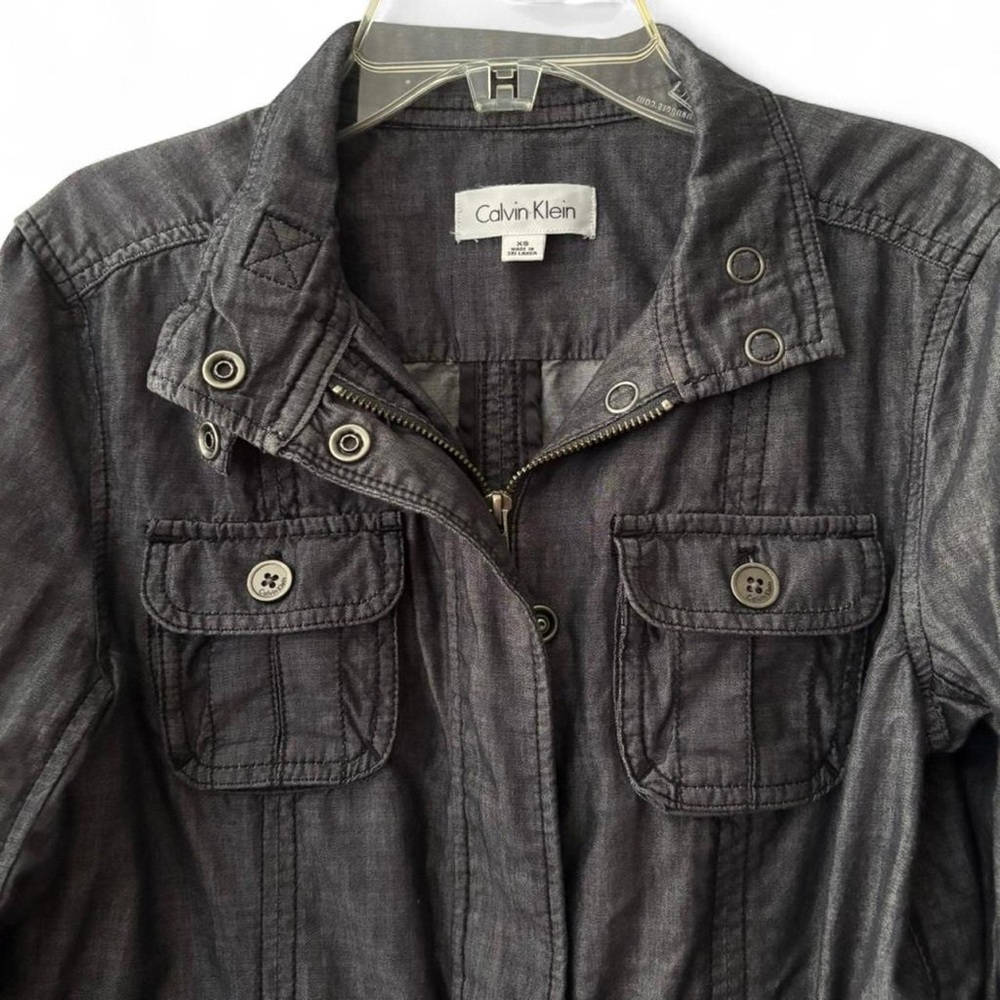 Calvin Klein Women's Black Denim Jacket - Picture 2 of 3